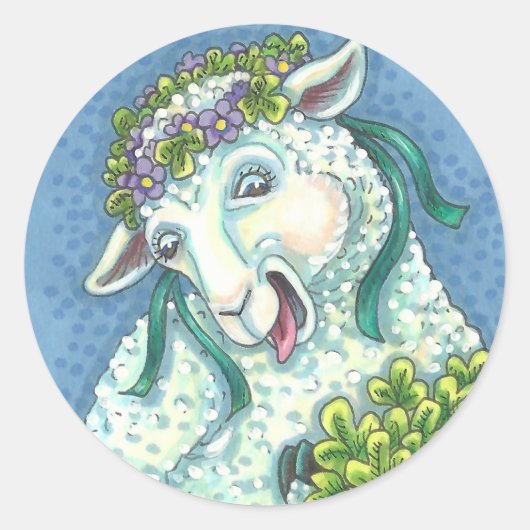 ST. Sticker IRISH EWE & SHAMROCKS VAN PATRICK (Voorkant)