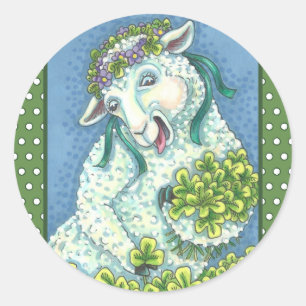 ST. Sticker IRISH EWE & SHAMROCKS VAN PATRICK