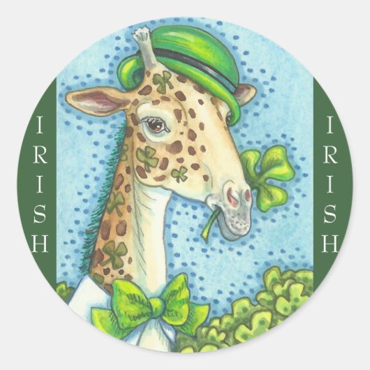 ST. Stickers PATRICK-GIRAFFE OP DAG IRISH *Databla (Voorkant)