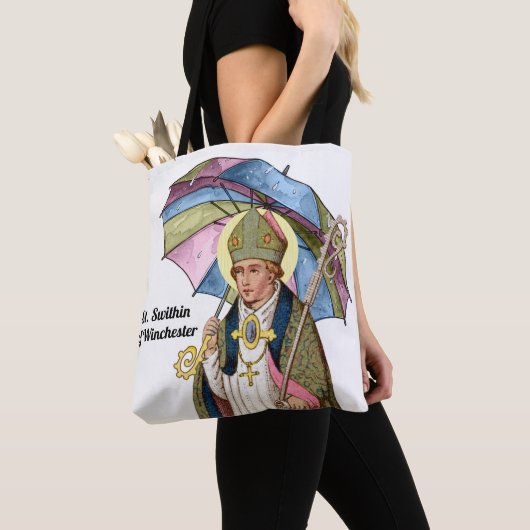 St. Swithin met paraplu Tote Bag (Dichtbij)