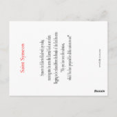 St. Symeon the God Receiver Prayer Card Briefkaart (Achterkant)