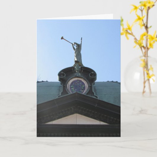 "St. Sympathiakaart van Wenceslaus Trumpeter Angel Kaart (Gele Bloem)