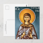 St. Syncletica of Alexandria Orthodox Icon Briefkaart (Voorkant / Achterkant)