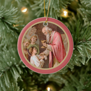 St. Tarcisius ontvangt de Eucharistie (BL 02) x2 Keramisch Ornament
