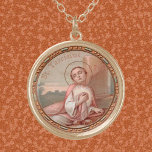 St. Tarcisius van Rome Roundel (BF 004) Goud Vergulden Ketting<br><div class="desc">Dieglijk geïdentificeerd als een leek, een deacon, of - het vaakst - een jonge acolyte (de rekeningen variëren), wordt St. Tarcisius van Rome (midden 3e eeuw) verdraaid voor zijn toewijding aan het Gezegelde Sacrament. Volgens de traditie hebben de jonge St. Tarcisius zich tijdens de vervolgingen in Valerian bereid verklaard de...</div>