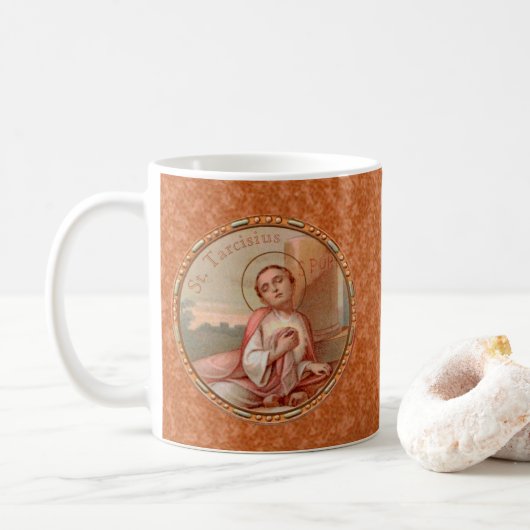 St. Tarcisius van Rome Roundel (BF 004) Koffiemok (Met donut)