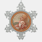 St. Tarcisius van Rome Roundel (BF 004) Tin Sneeuwvlok Ornament (Voorkant)