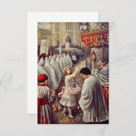 St. Teresa gooit bloemen naar het geborene heiligd Bedankkaart (Voorkant / Achterkant)