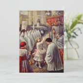 St. Teresa gooit bloemen naar het geborene heiligd Feestdagenkaart (Staand voorkant)