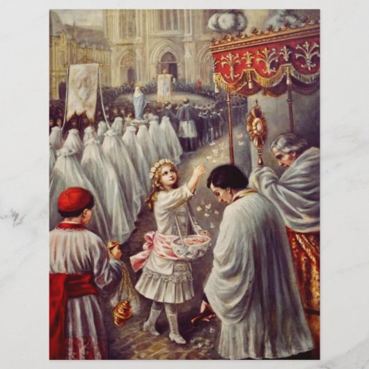 St. Teresa gooit bloemen naar het geborene heiligd Flyer (Voorkant)