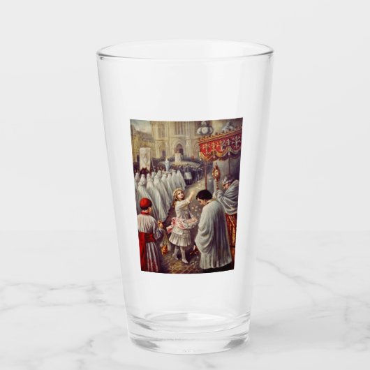 St. Teresa gooit bloemen naar het geborene heiligd Glas (Voorkant)
