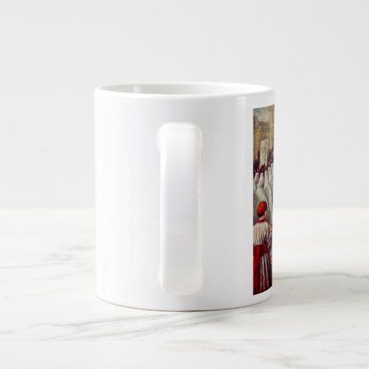 St. Teresa gooit bloemen naar het geborene heiligd Grote Koffiekop (Achterkant)