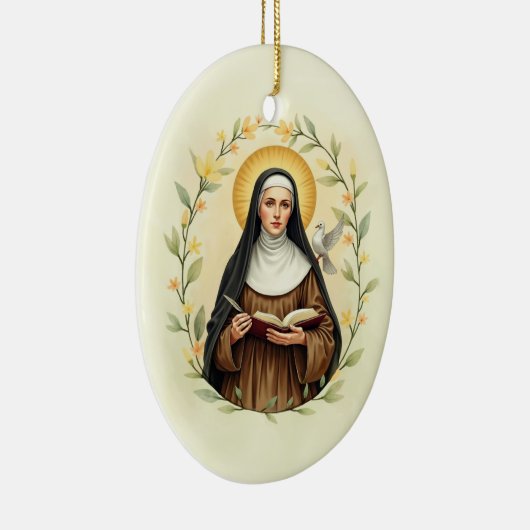 St Teresa of Avila God's Peace and Blessings Keramisch Ornament (Rechts)