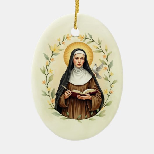 St Teresa of Avila God's Peace and Blessings Keramisch Ornament (Voorkant)