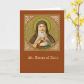 St Teresa of Avila (SNV27) Blank Greeting Kaart (Gele Bloem)