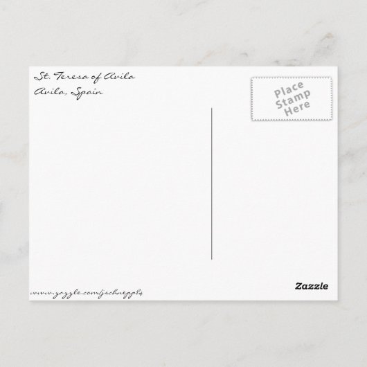 St. Teresa van Avila (3) Briefkaart (Achterkant)