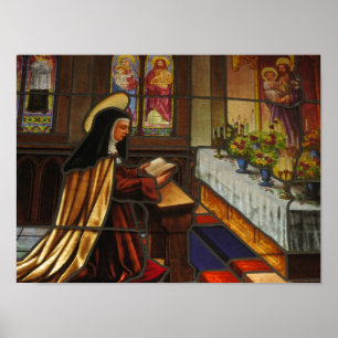 St. Teresa van Avila in gebed Poster