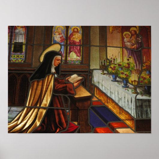 St. Teresa van Avila in gebed Poster (Voorkant)