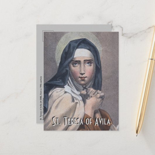 St. Teresa van Avila (M 008) Briefkaart (Voorkant / Achterkant in situ)