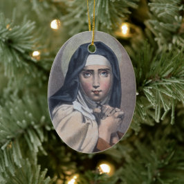 St. Teresa van Avila (M 008) Oval Keramisch Ornament
