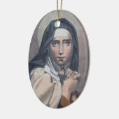 St. Teresa van Avila (M 008) Oval Keramisch Ornament (Links)