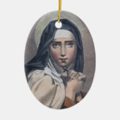 St. Teresa van Avila (M 008) Oval Keramisch Ornament (Voorkant)
