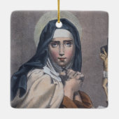 St. Teresa van Avila (M 008) Square Keramisch Ornament (Achterkant)