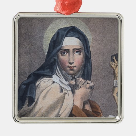 St. Teresa van Avila (M 008) Square Metalen Ornament (Voorkant)