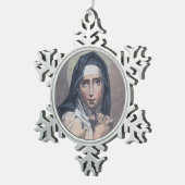 St. Teresa van Avila (M 008) Tin Sneeuwvlok Ornament (Rechts)