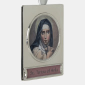 St. Teresa van Avila (M 008) Verzilverd Banner Ornament (Rechts)