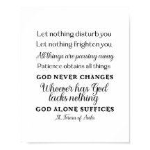 St. Teresa van Avila Quote Art Poster Print
