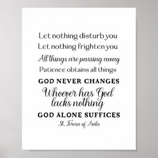 St. Teresa van Avila Quote Art Poster Print