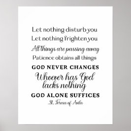 St. Teresa van Avila Quote Art Poster Print