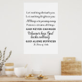St. Teresa van Avila Quote Art Poster Print (Keuken)