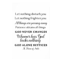 St. Teresa van Avila Quote Art Poster Print