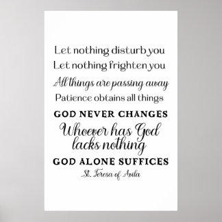 St. Teresa van Avila Quote Art Poster Print