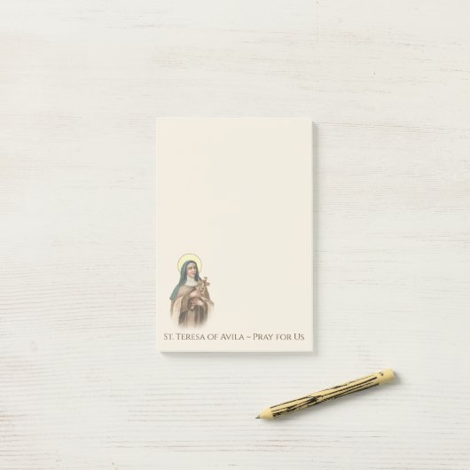 St. Teresa van Avila Religious Carmelite Nun Post-it® Notes (Op bureau)