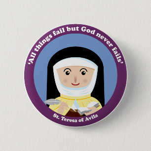 St. Teresa van Avila Ronde Button 5,7 Cm