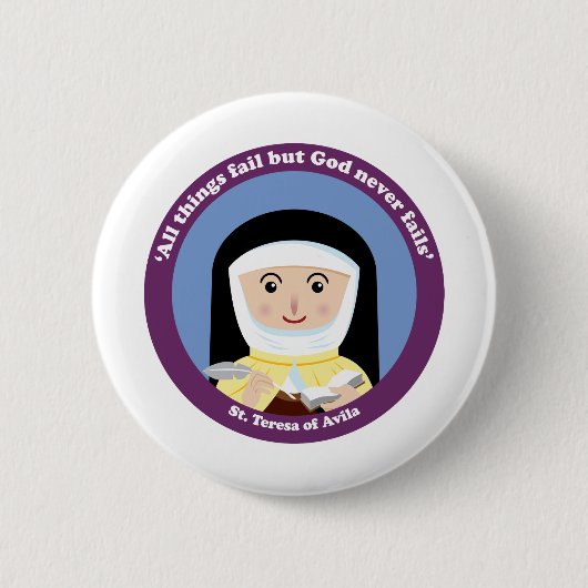 St. Teresa van Avila Ronde Button 5,7 Cm (Voorkant)