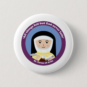 St. Teresa van Avila Ronde Button 5,7 Cm