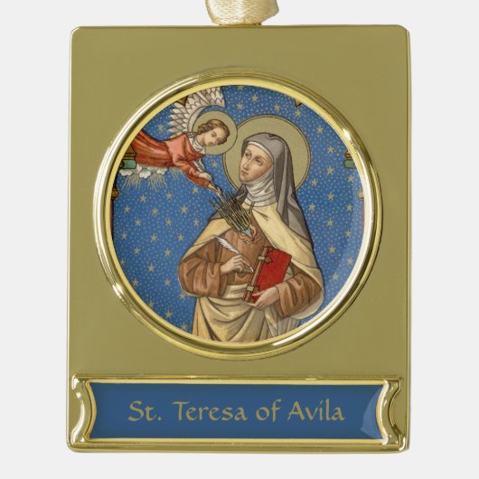 St. Teresa van Avila (SAU 28) Verguld Banner Ornament (Voorkant)