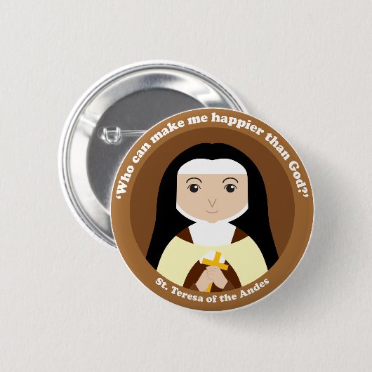 St. Teresa van de Andes Ronde Button 5,7 Cm (Voorkant /achterkant)