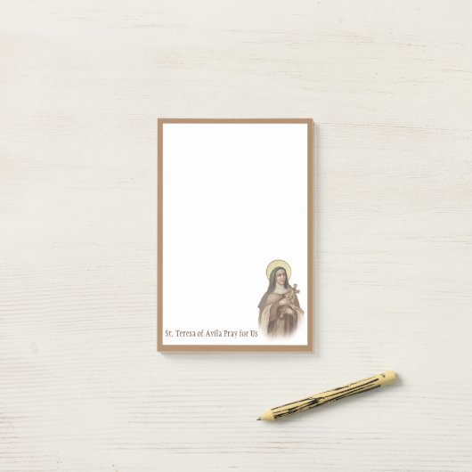 St. Terese van Avila Jesus Carmelite Saint Post-it® Notes (Op bureau)
