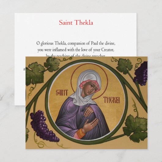 St. Thekla Prayer Card Briefkaart (Voorkant / Achterkant)
