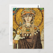 St. Theodora Byzantijns Mozaïek Orthodox Icoon Briefkaart (Voorkant / Achterkant)