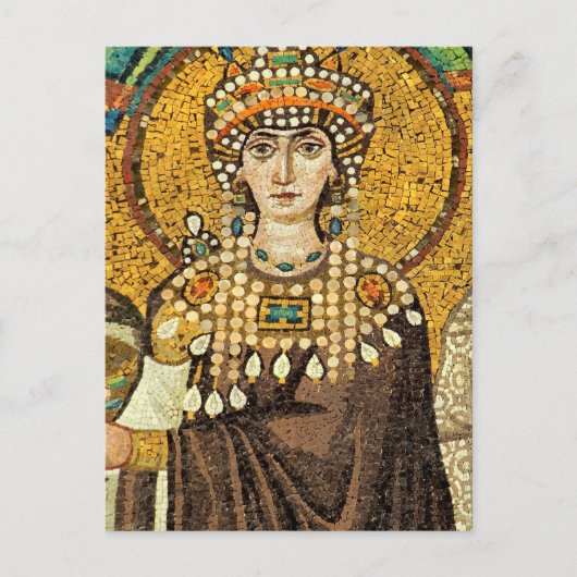 St. Theodora Byzantijns Mozaïek Orthodox Icoon Briefkaart (Voorkant)