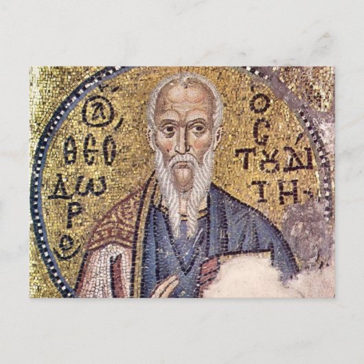 St. Theodore de Studiet Byzantijnse Mozaïek Icoon Briefkaart (Voorkant)