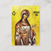 St. Theodosia of Tyre Orthodox Prayer Card         Plaatskaartje (Voorkant)