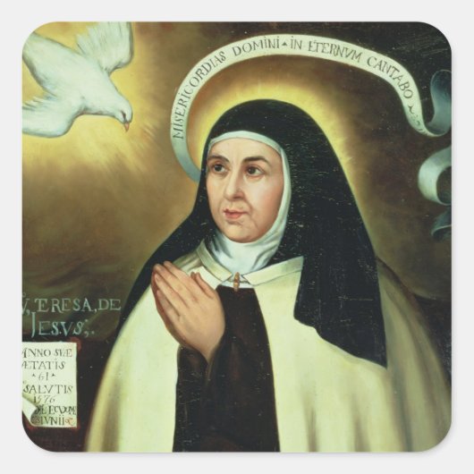 St. Theresa van Avila 1570 Vierkante Sticker (Voorkant)