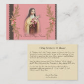St. Therese 5-daagse Novena Prayer-kaarten Visitekaartje (Voorkant / Achterkant)